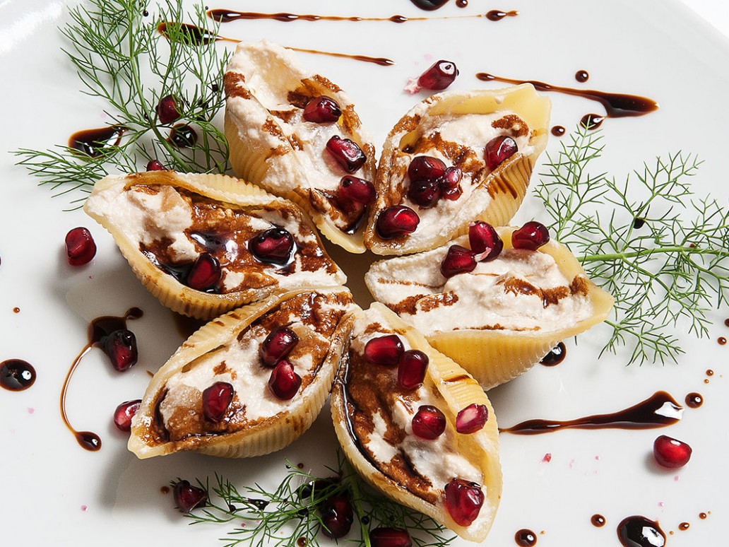 Conchiglie con pere e formaggio